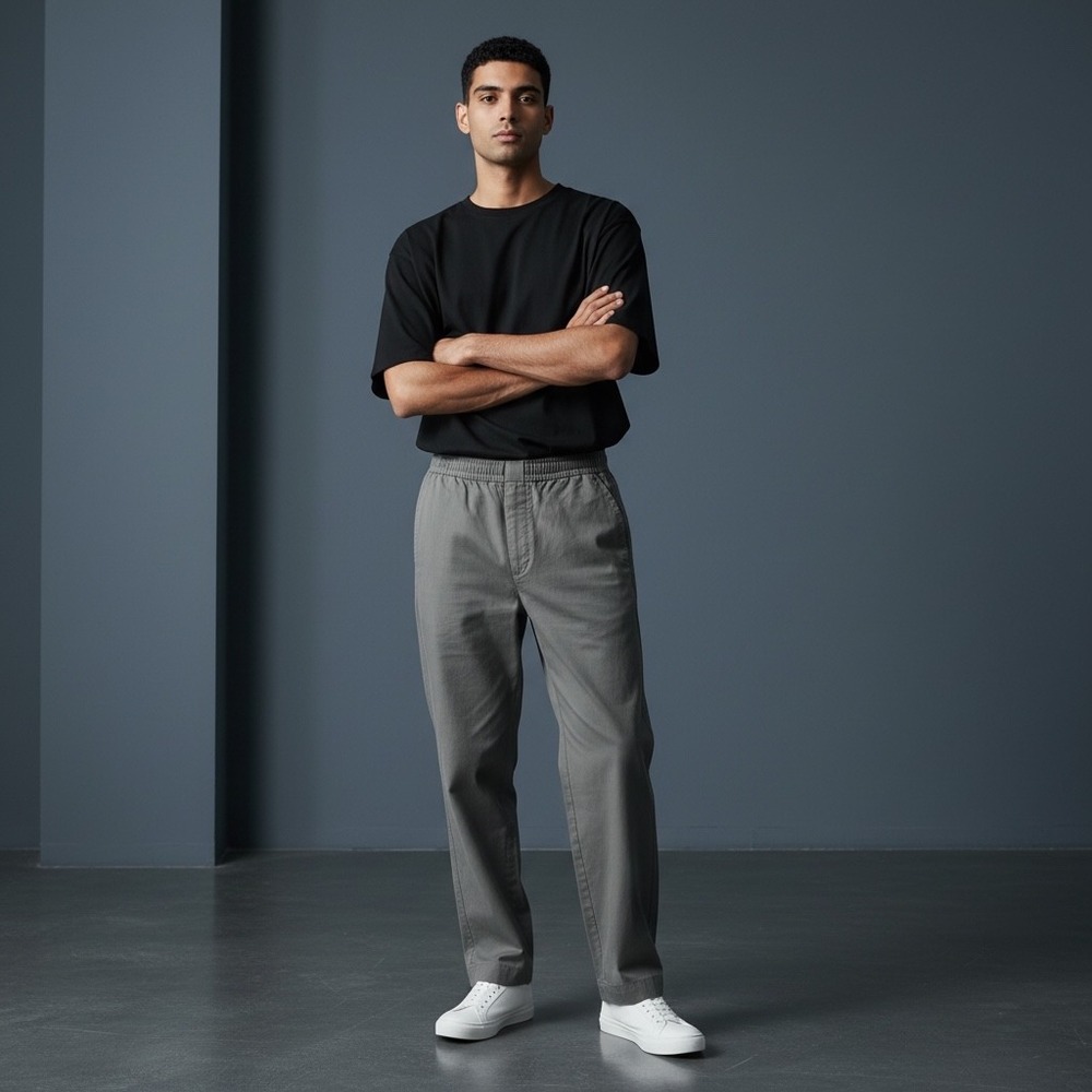 COS Elastic Waist Relaxed Fit Trousers Gray Men's‎ Size 30R